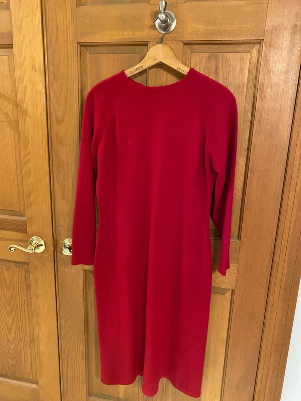 Talbott Taralan Red Long-Sleeve Midi Dress